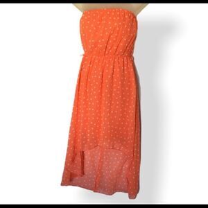 Jr medium orange dot high low dress